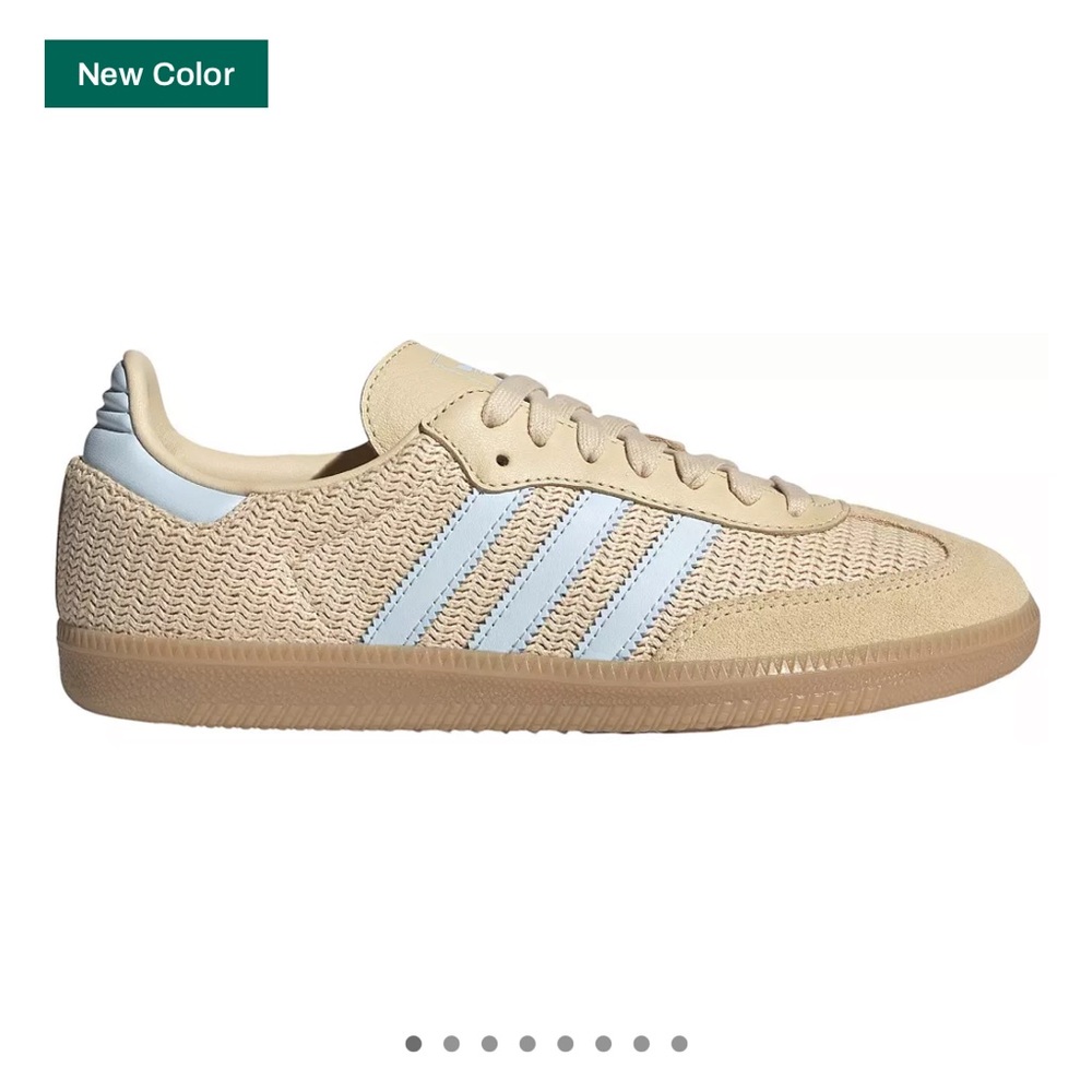 Adidas Tan and Light Blue Sneakers